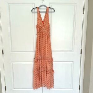 Peach dress with gold dots